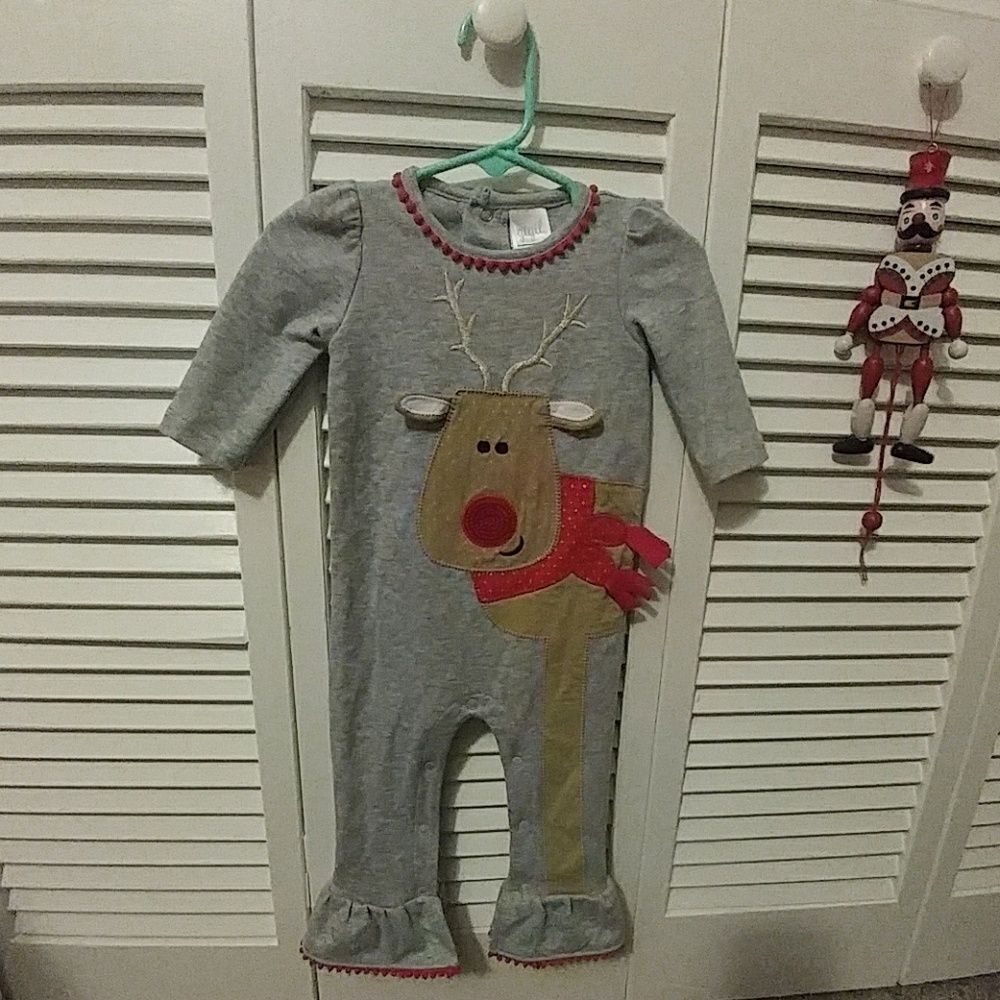 GIGIL BABY RAINDEER BELLBOTTOM CHRISTMAS ONSIE 6MO